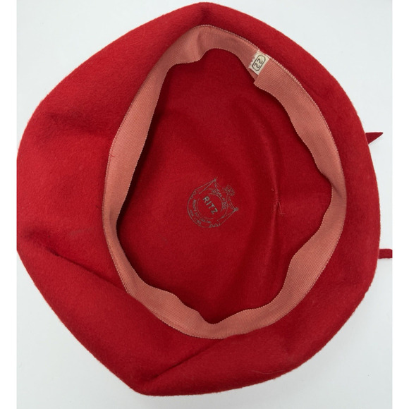 Vintage Ritz Henry Pollak Inc. NY Wool Hat Red Size 22 Beret main image 7